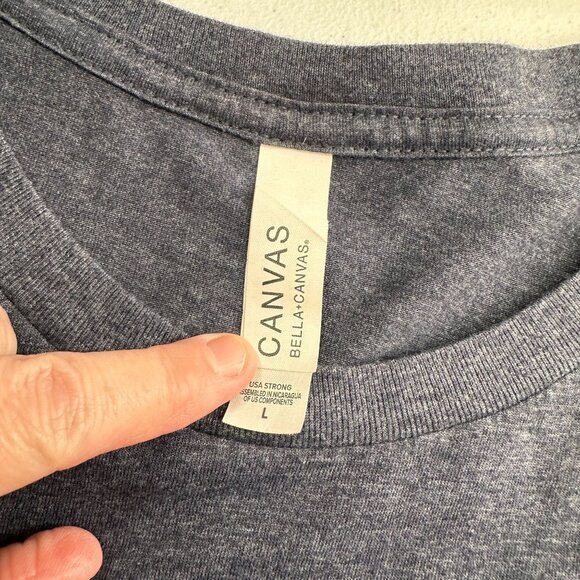 Small Town Girl Graphic T-Shirt Bella+Canvas L Navy Blue Cotton Blend Crewneck - Picture 2 of 9